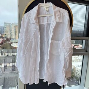 H&M White Linen Shirt
